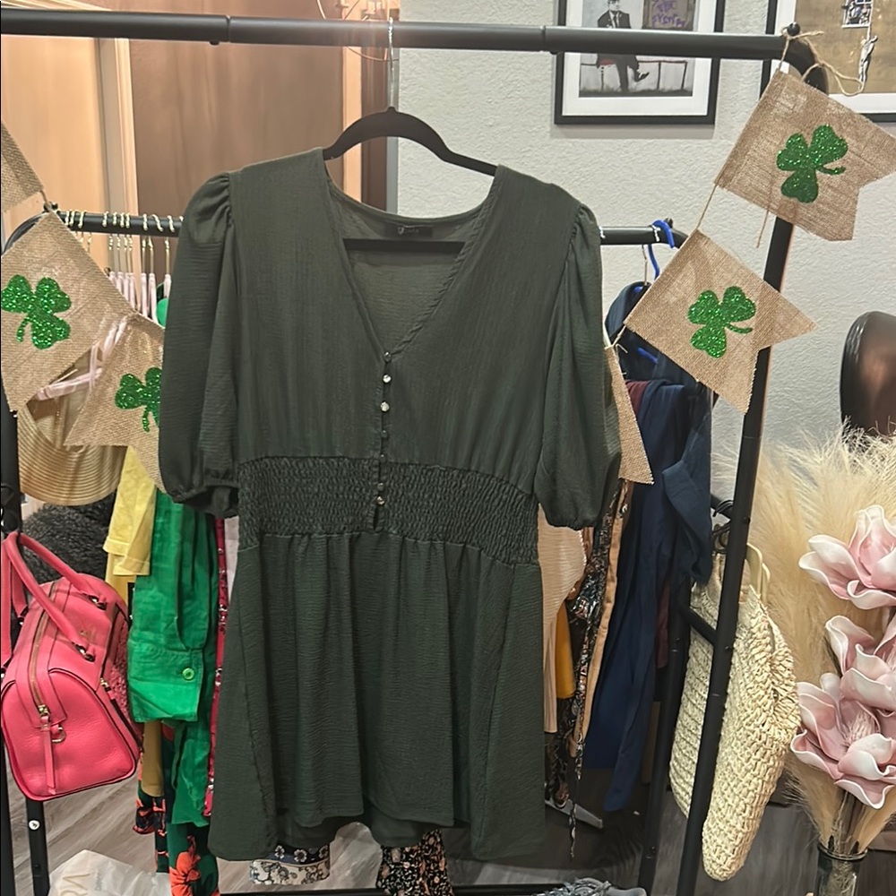 Francesca Elegant Green Women's Top